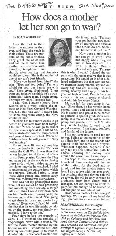 HowDoesaMotherLetHerSonGoToWarNov 4 2001